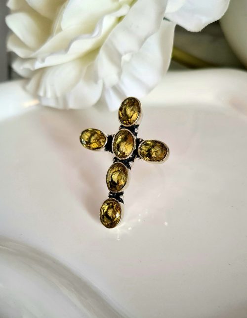 Anillo Paar Karana Plata piedra de Citrino